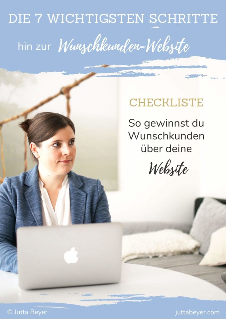 Cover der Checkliste "Die 7 wichtigsten Schritte hin zur Wunschkunden-Website"